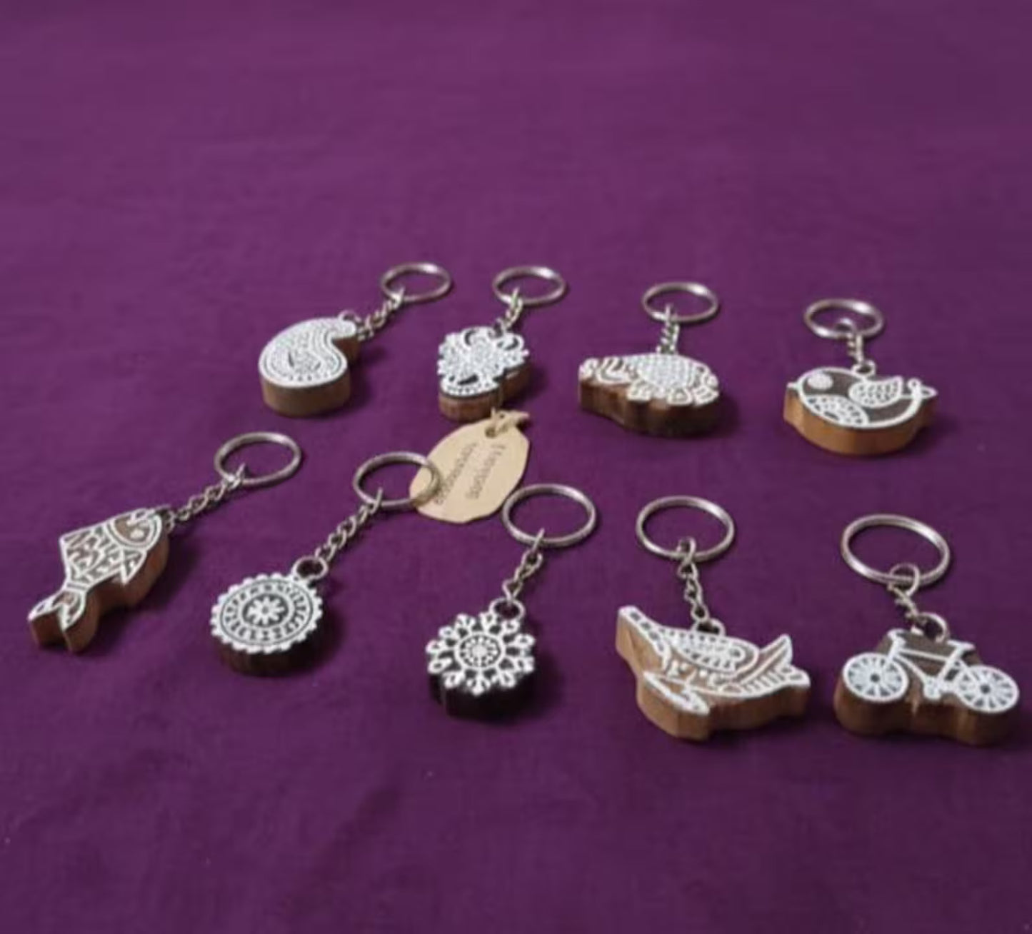 Wooden Hand Block Keyrings