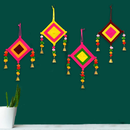Multicolor Kite With Bells Mehndi Dholki Decor Haldi Sangeet Jagoo Party Backdrop Decoration