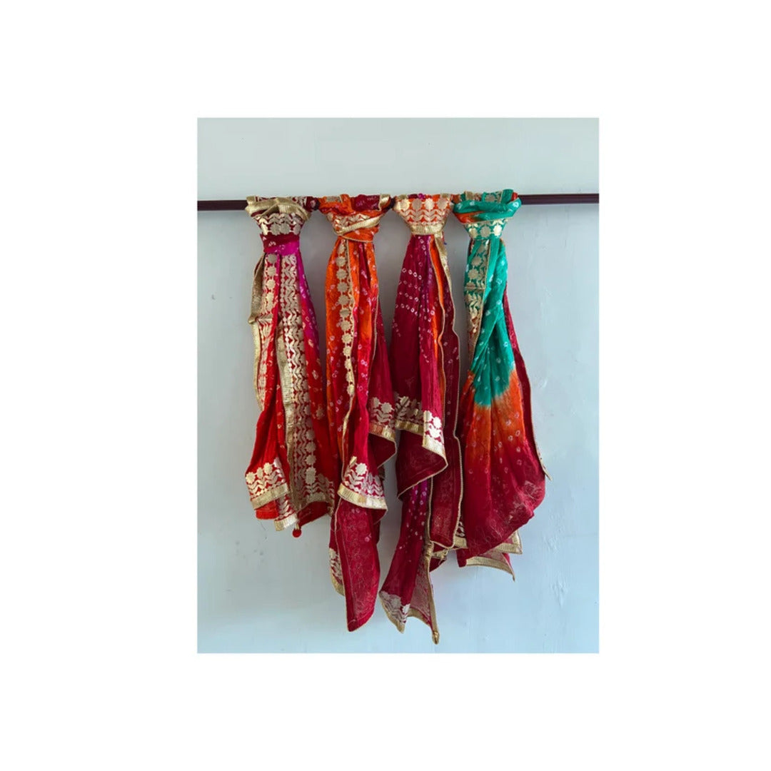 Gota Patti Bandhani Dupatta Traditional Gifts For Guests