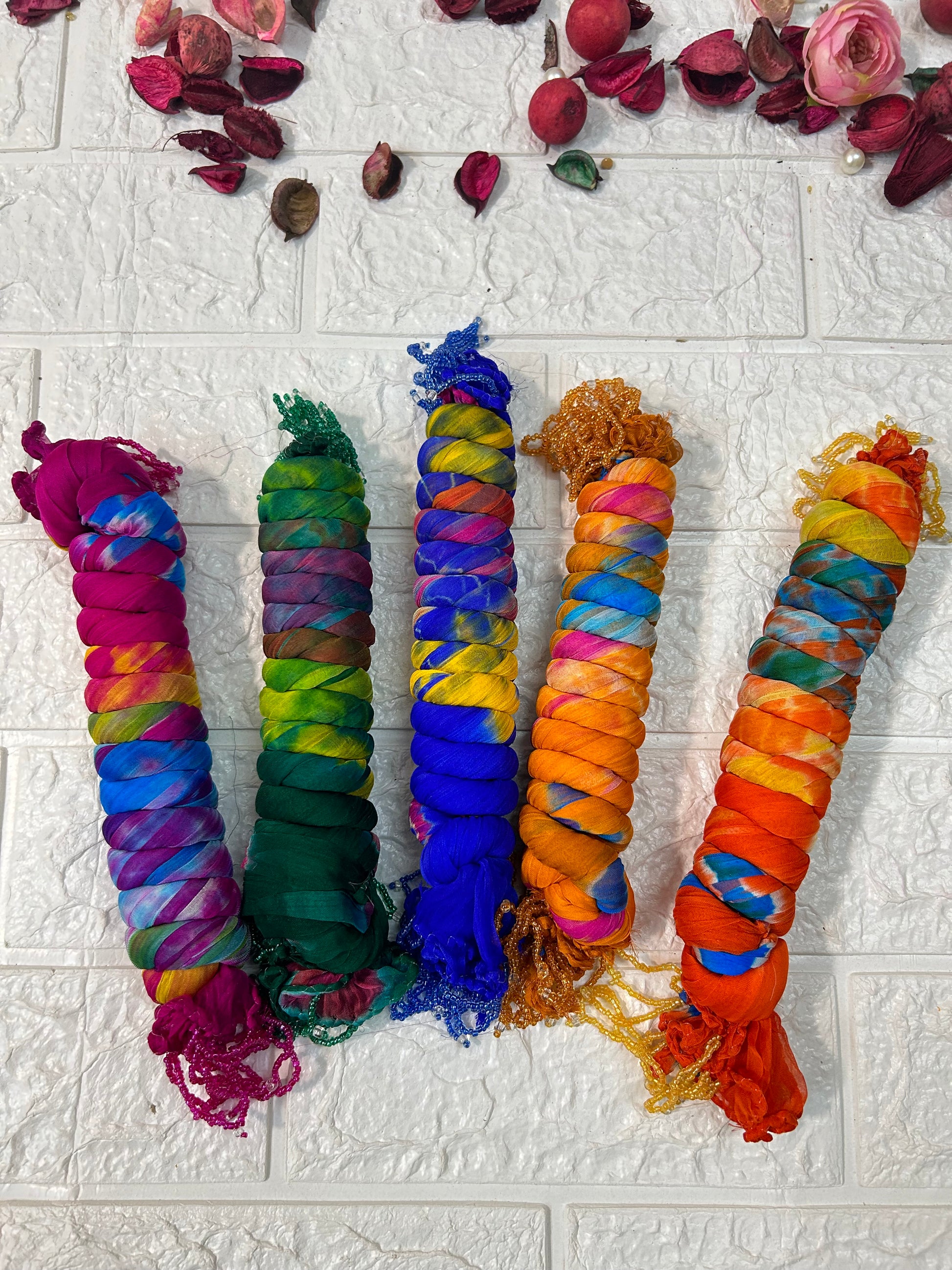 Tie Dye Chiffon Dupatta Scarves, Mehndi Gifts, Wedding Favors, Sangeet Gift For Guests