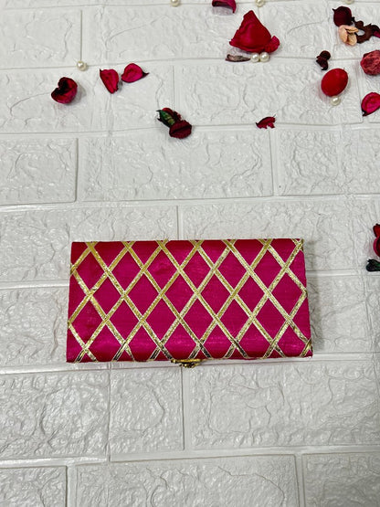 DesiTohfa pink and gold lattice design Shagun Box for traditional gift packaging