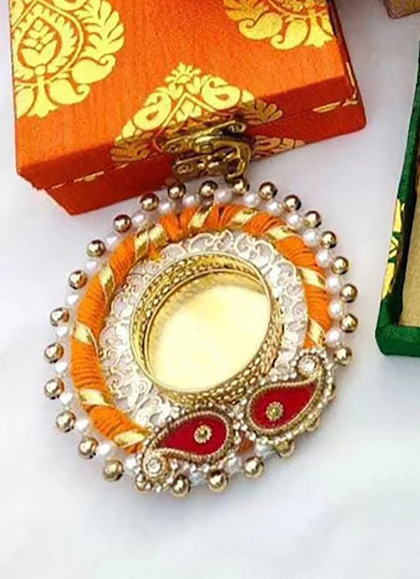 Set Of Candle Holder And Brocade Box Diwali Gifts For Guests