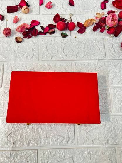 Red box packaging for Gold & Silver Plated Bowl Spoon and Tray Set Wedding Favors Gifts For Guests