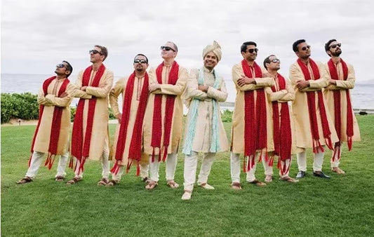 Wedding Men Stole, Indian Kurta Chunni, Groom Dupatta, Groomsmen, Baraati Gifts