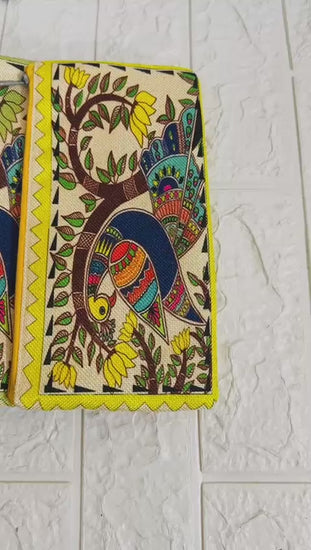 Madhubani Print Pouches, Clutches, Bags For Return Gifts