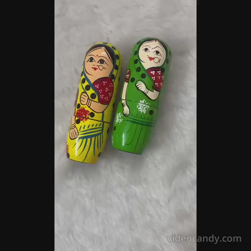 Wooden Hand Painted Nesting Dolls Baby Shower, Wedding Favors, Return Gifts