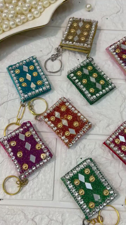Handmade Lac Mini Diary Keychains, Indian Handicraft Gifts