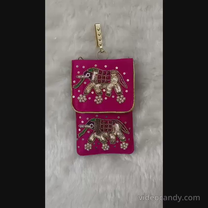 Elephant Handwork Mobile Pouch Purse For Return Gifts