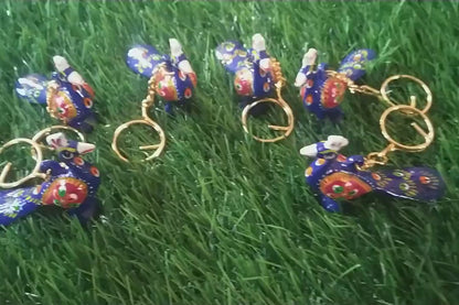Metal Hand Painted Peacock Keychains Return Gifts
