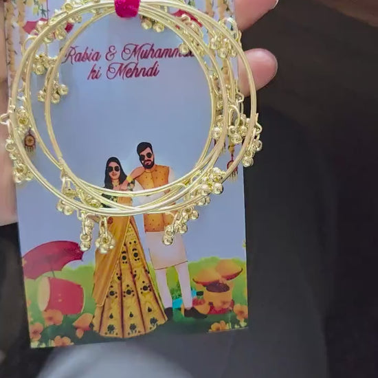 Personalized Indian Wedding Favors, Custom Bangles with Ghungroo, Mehendi Giveaways, Nikah Haldi Ceremony Favors