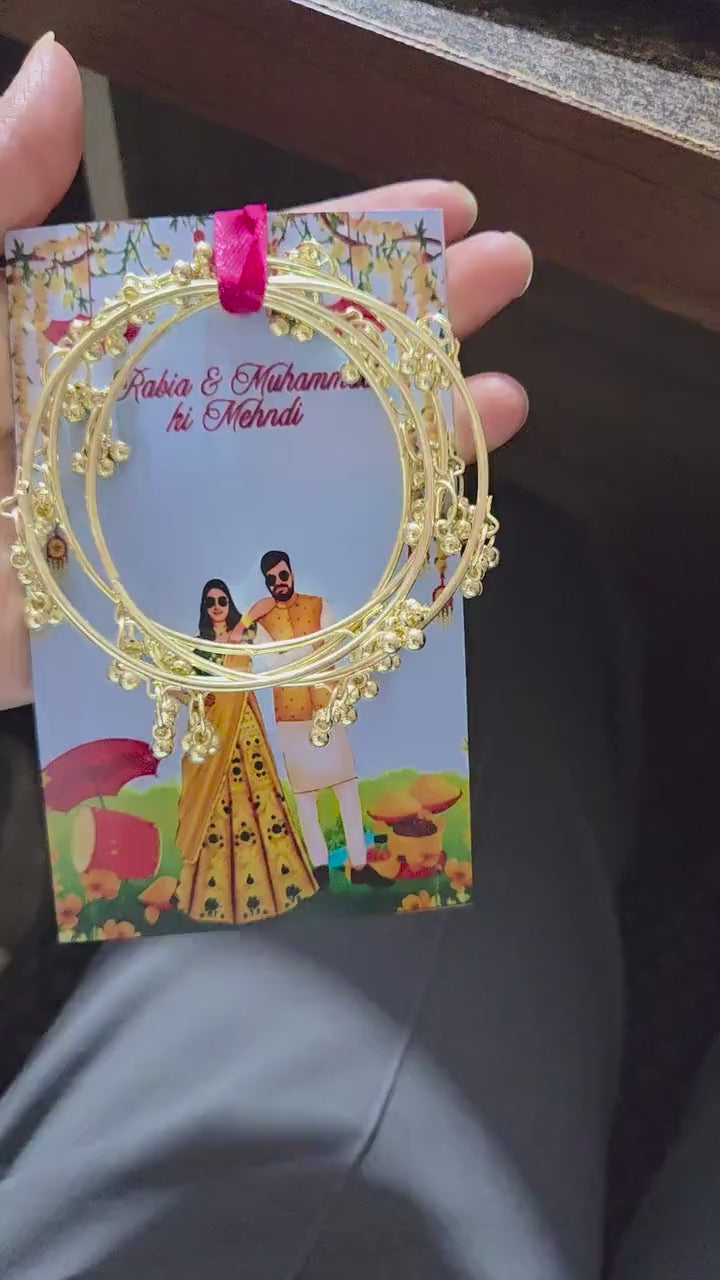 Personalized Indian Wedding Favors, Custom Bangles with Ghungroo, Mehendi Giveaways, Nikah Haldi Ceremony Favors