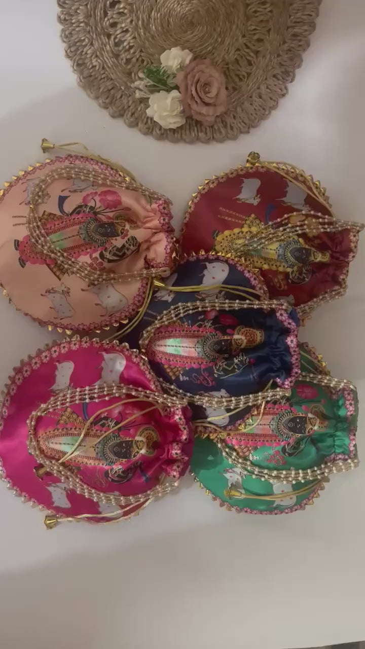 Shrinath Ji Potli Bags Women's Return Gifts Puja Favors