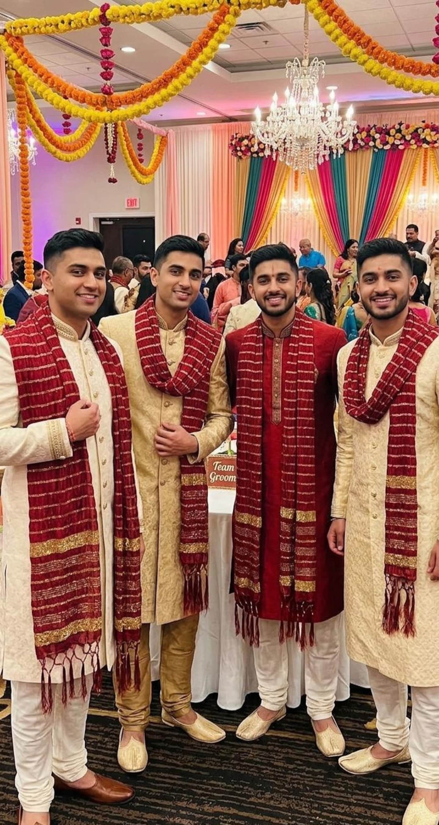 Wedding Men Stole, Indian Kurta Chunni, Groom Dupatta, Groomsmen, Baraati Gifts