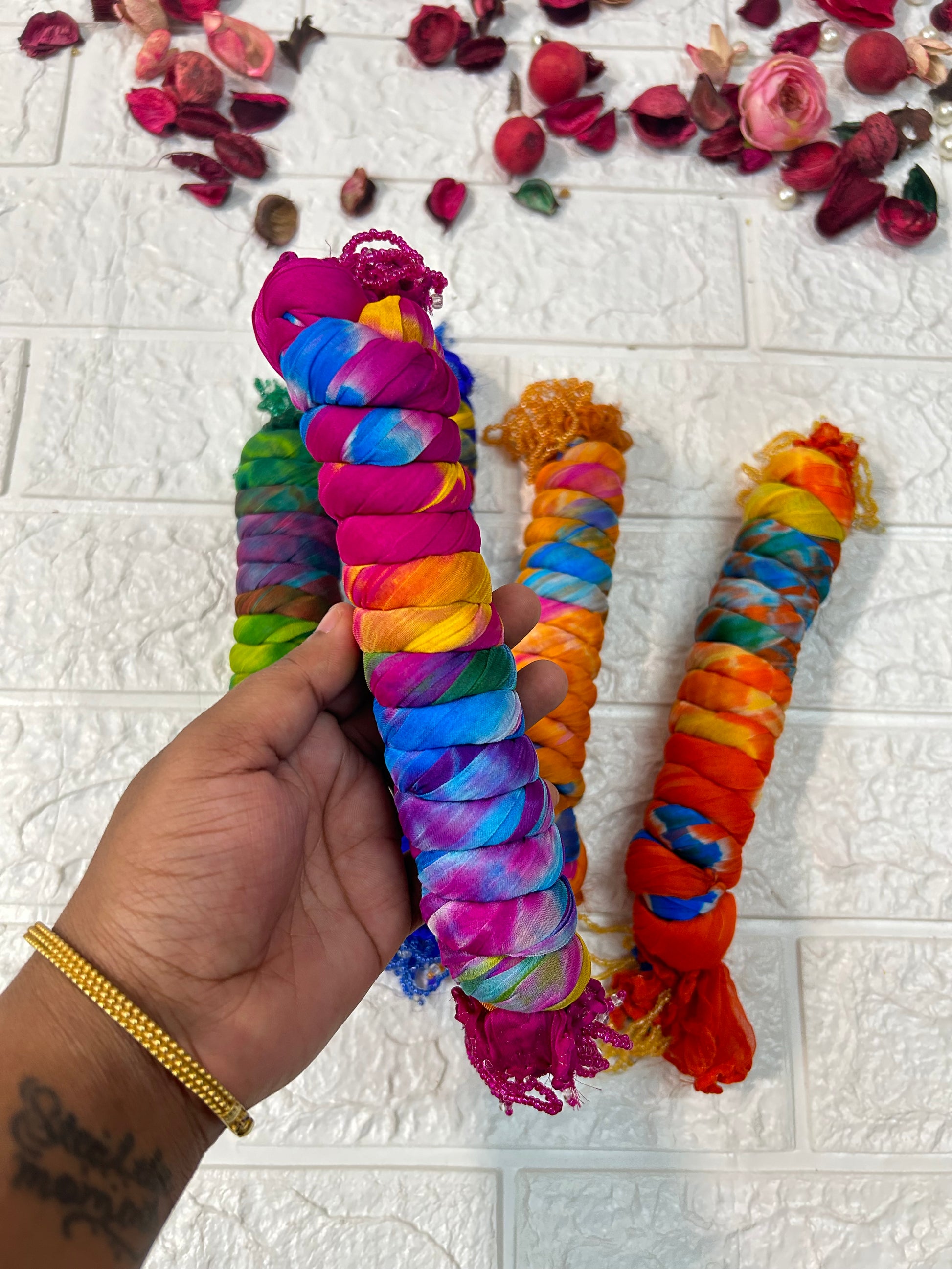 Tie Dye Chiffon Dupatta Scarves, Mehndi Gifts, Wedding Favors, Sangeet Gift For Guests