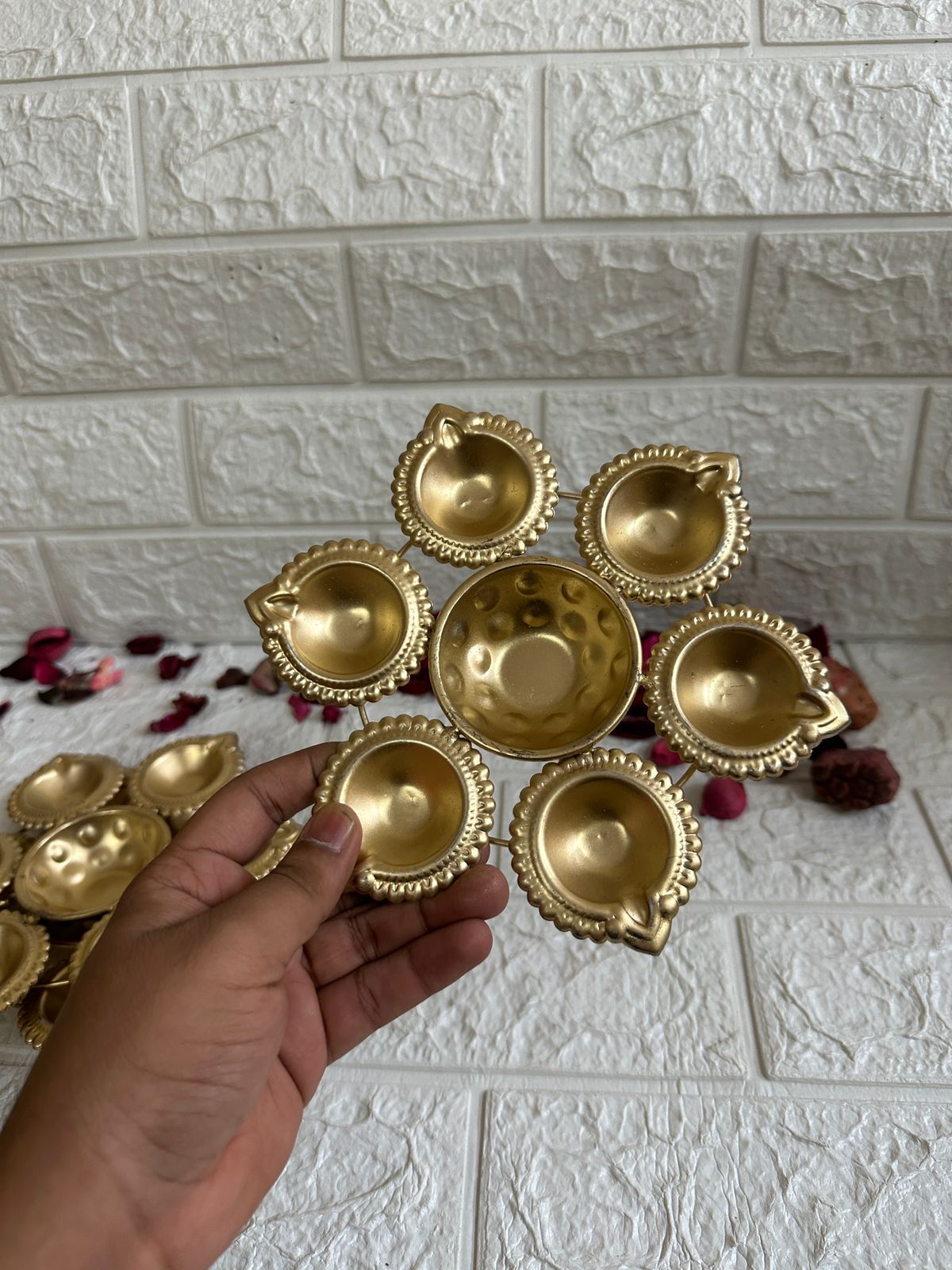 Golden Metal Urli Candle Holders, Diya, Housewarming Gifts, Puja Favors