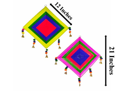 Multicolor Kite With Bells Mehndi Dholki Decor Haldi Sangeet Jagoo Party Backdrop Decoration